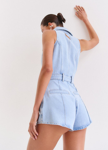 Комбинезон Gepur комбинезон-шорты однотонный голубой денил хлопок