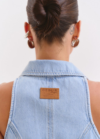 Комбинезон Gepur комбинезон-шорты однотонный голубой денил хлопок