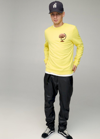 Жовтий свитшот мужской basic /no flis/ YAPPI малюнок (254557777)