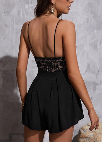 Комбінезон SHEIN комбінезон-шорти однотонний чорний кежуал поліестер