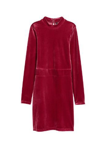 Бордовое кэжуал платье платье-водолазка H&M однотонное