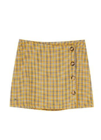 Спідниця,гірчичний в клітку, Pull & Bear (244287256)