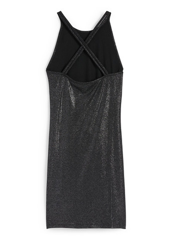 Чорна коктейльна, кежуал сукня з відкритою спиною C&A однотонна