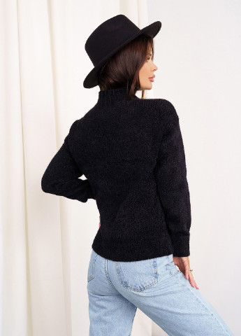 Черный демисезонный свитер женский ISSA PLUS WN20-330