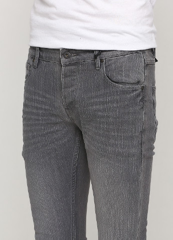 Серые демисезонные зауженные джинсы Solid