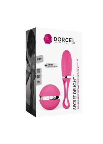 Виброяйцо Secret Delight Magenta с пультом ДУ, с турборежимом и голосовым управлением Dorcel (254151738)