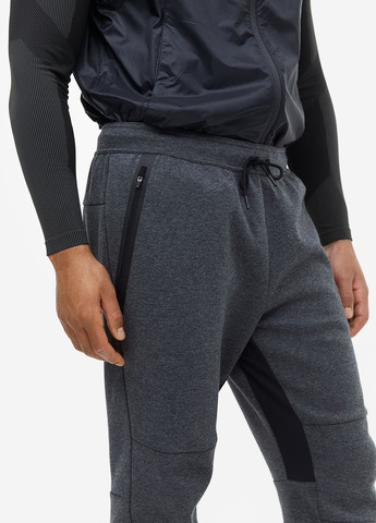 Серые спортивные демисезонные зауженные брюки H&M