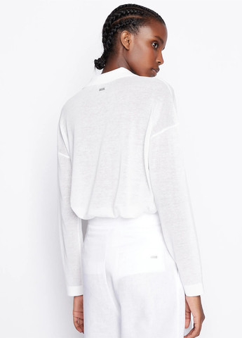 Белая кэжуал рубашка однотонная Armani Exchange