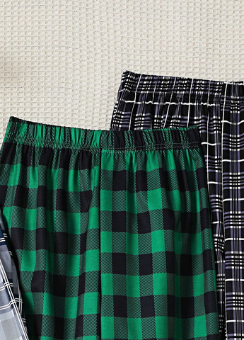 Комбинированные домашние демисезонные брюки прямые SHEIN