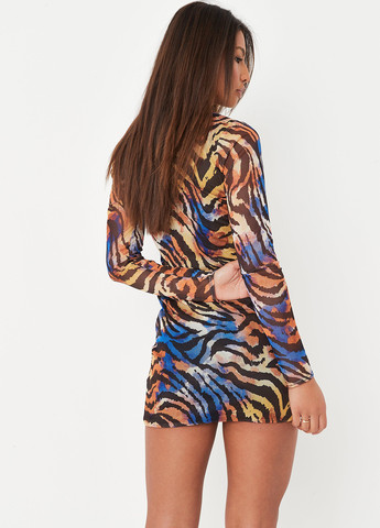 Комбинированное кэжуал платье рубашка Missguided тигровый