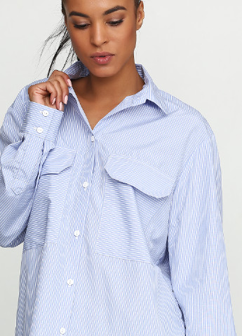 Голубой кэжуал рубашка в полоску Jhiva