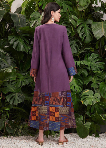 Фиолетовое кэжуал платье а-силуэт SHEIN с рисунком