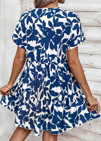 Комбинированное кэжуал платье а-силуэт SHEIN с рисунком