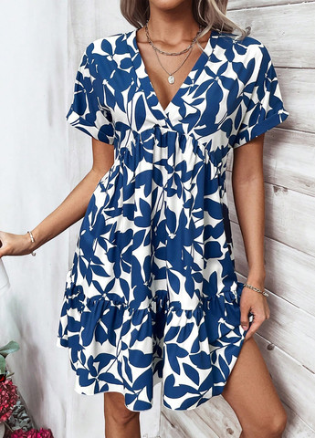 Комбинированное кэжуал платье а-силуэт SHEIN с рисунком