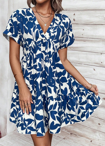 Комбинированное кэжуал платье а-силуэт SHEIN с рисунком