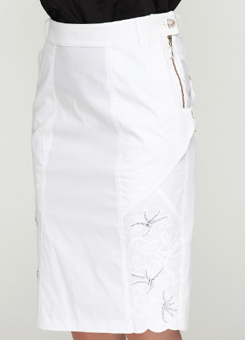 Белая кэжуал фактурная юбка Sassofono со средней талией