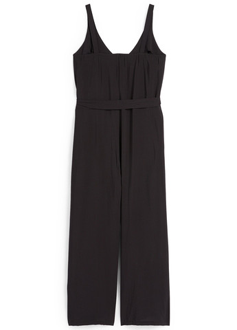 Комбинезон C&A комбинезон-брюки однотонный чёрный кэжуал вискоза