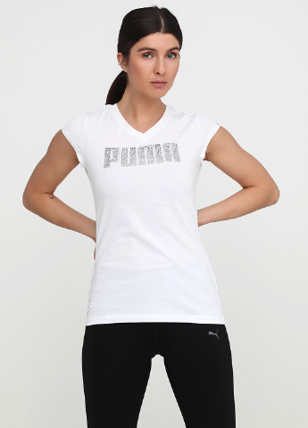 Белая всесезон футболка с коротким рукавом Puma