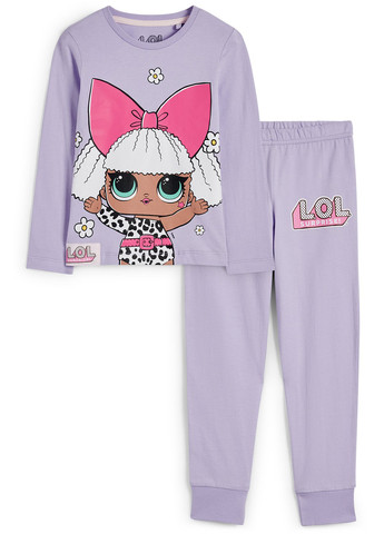 Бузковий демісезонний комплект (лонгслів, штани) C&A