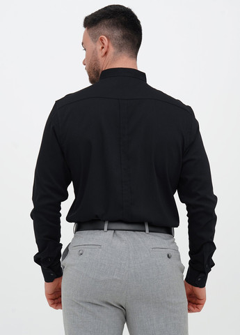 Черная классическая, кэжуал рубашка однотонная Trend Collection