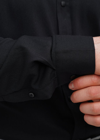 Черная классическая, кэжуал рубашка однотонная Trend Collection