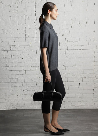 Темно-серая женская футболка-поло Promin однотонная