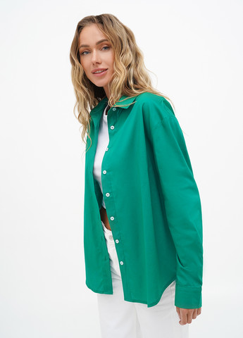 Зеленая кэжуал рубашка однотонная KASTA design