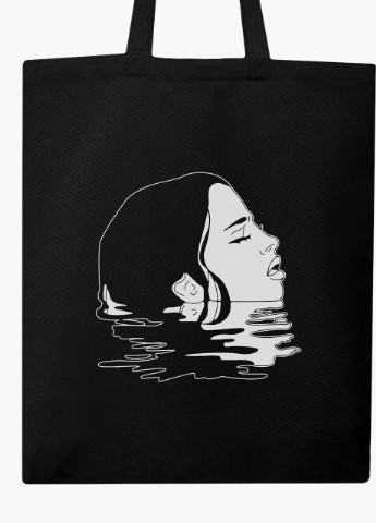 Еко сумка шоппер черная Контурный минимализм (Contour minimalism) (9227-1362-BK) MobiPrint (236391111)