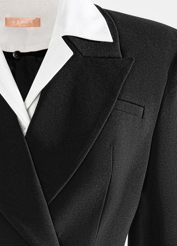 Комбинезон Gepur комбинезон-шорты колор блок чёрный деловой, кэжуал полиэстер, костюмная