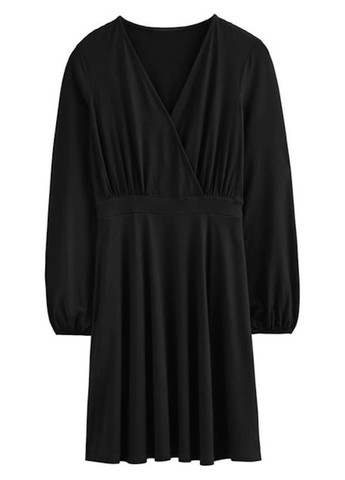 Черное кэжуал платье на запах Boden однотонное