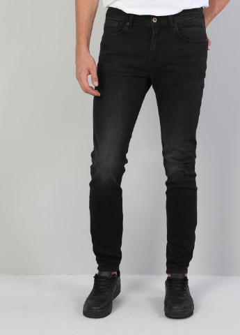 Черные демисезонные зауженные джинсы Alex Colin's