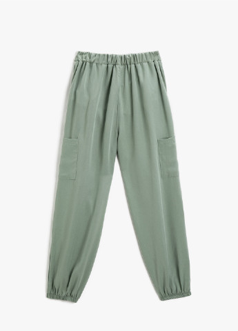 Мятные летние зауженные брюки KOTON
