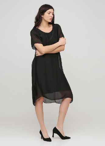 Чорна кежуал плаття, сукня Made in Italy однотонна