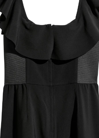 Комбінезон H&M комбінезон-брюки однотонний чорний кежуал поліестер