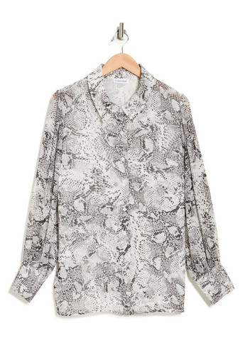 Серая кэжуал рубашка змеиный Calvin Klein