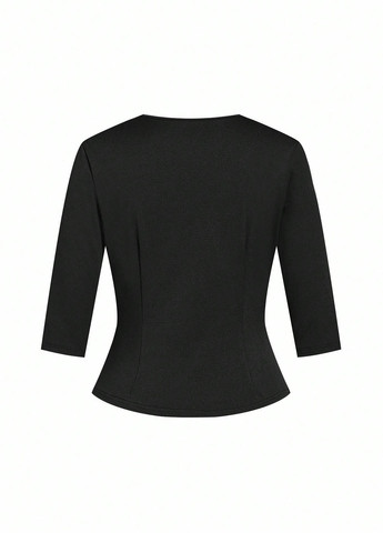 Чорно-білий демісезонний костюм (жакет, сукня) SHEIN