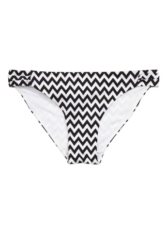 Черно-белые купальные трусики с геометрическим узором H&M