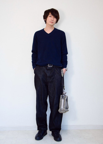 Синий демисезонный пуловер пуловер Uniqlo