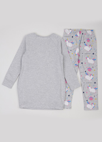 Серый демисезонный комплект (туника, леггинсы) Ляля