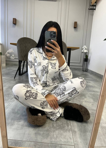 Молочная всесезон пижама (рубашка, брюки) рубашка + брюки Fashion