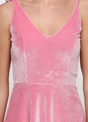 Розовое кэжуал платье клеш Care Label однотонное