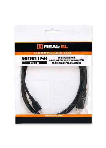 Дата кабель (EL123500025) Real-El usb 2.0 am to micro 5p 2.0m pro black (239382628)