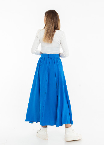 Синяя кэжуал однотонная юбка Elfberg клешированная