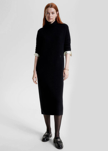 Черное кэжуал платье платье-свитер Tommy Hilfiger однотонное