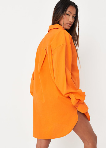 Оранжевое кэжуал платье рубашка Missguided однотонное