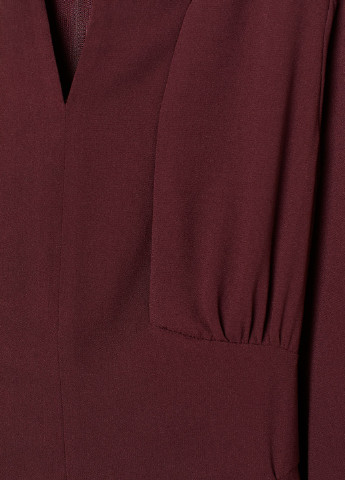 Темно-бордовое кэжуал платье а-силуэт H&M однотонное