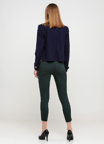 Штани Ashley Brooke вкорочені, завужені однотонні темно-зелені джинсові бавовна
