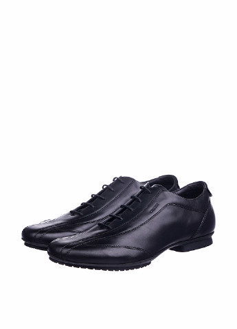 Кэжуал черные мужские итальянские туфли Geox на шнурках