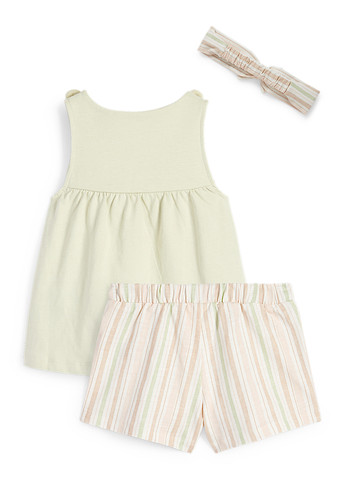 Светло-зеленый летний комплект (туника, шорты, повязка) C&A