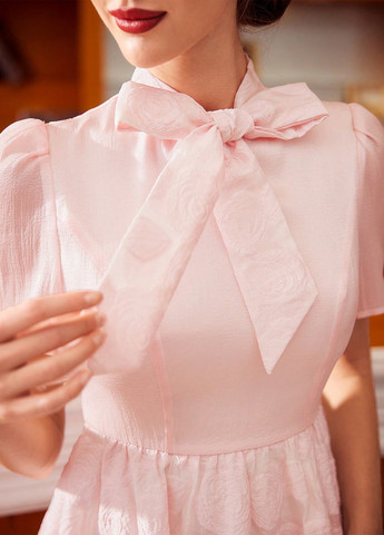 Светло-розовое праздничный платье клеш SHEIN с цветочным принтом